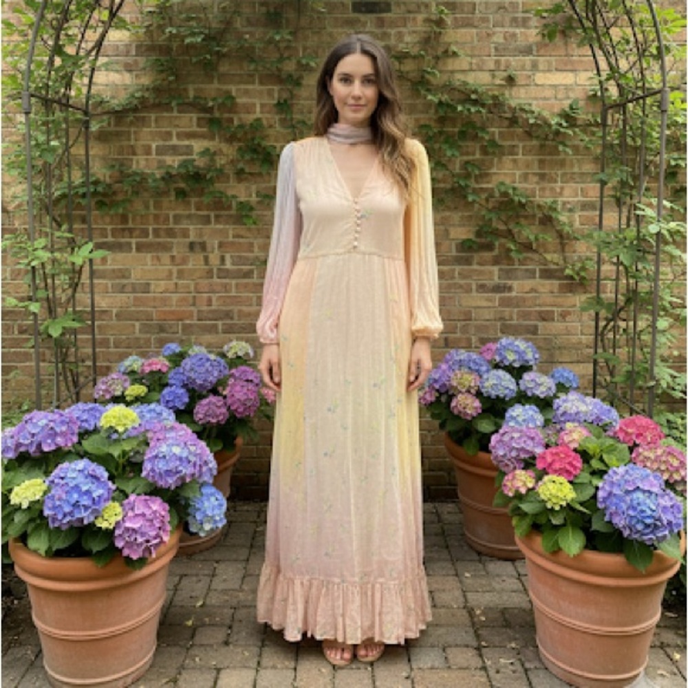 Anthropologie Bl^nk London Ombre Pastel Maxi Dress Size Small New with Tags